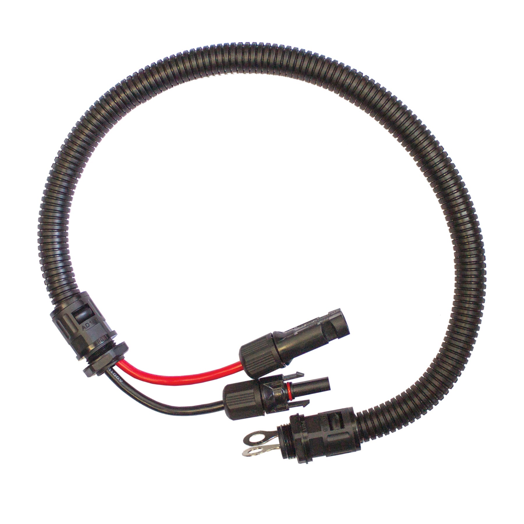 600mm Solar Lead, Male & Female Connectors To 8mm Ring Terminals