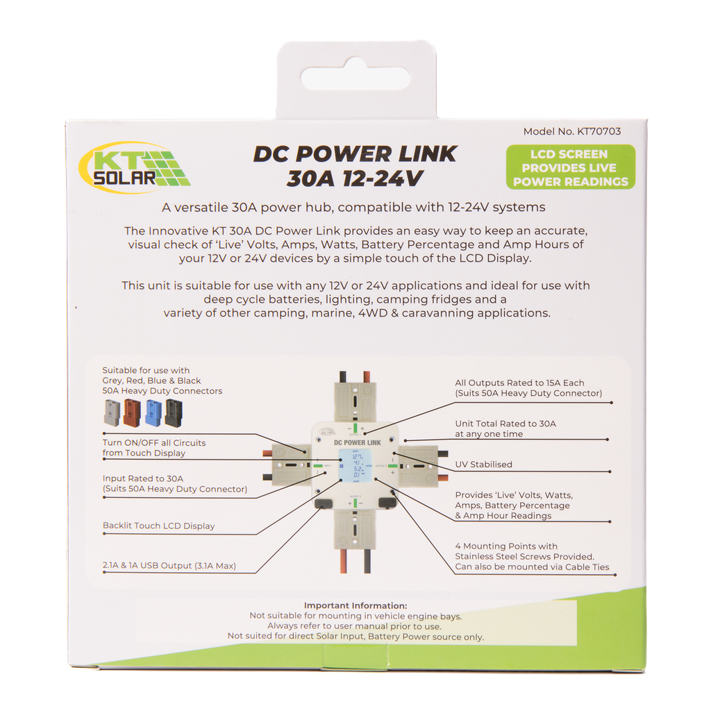 30Amp, 4 Way DC Powerlink with Display Screen