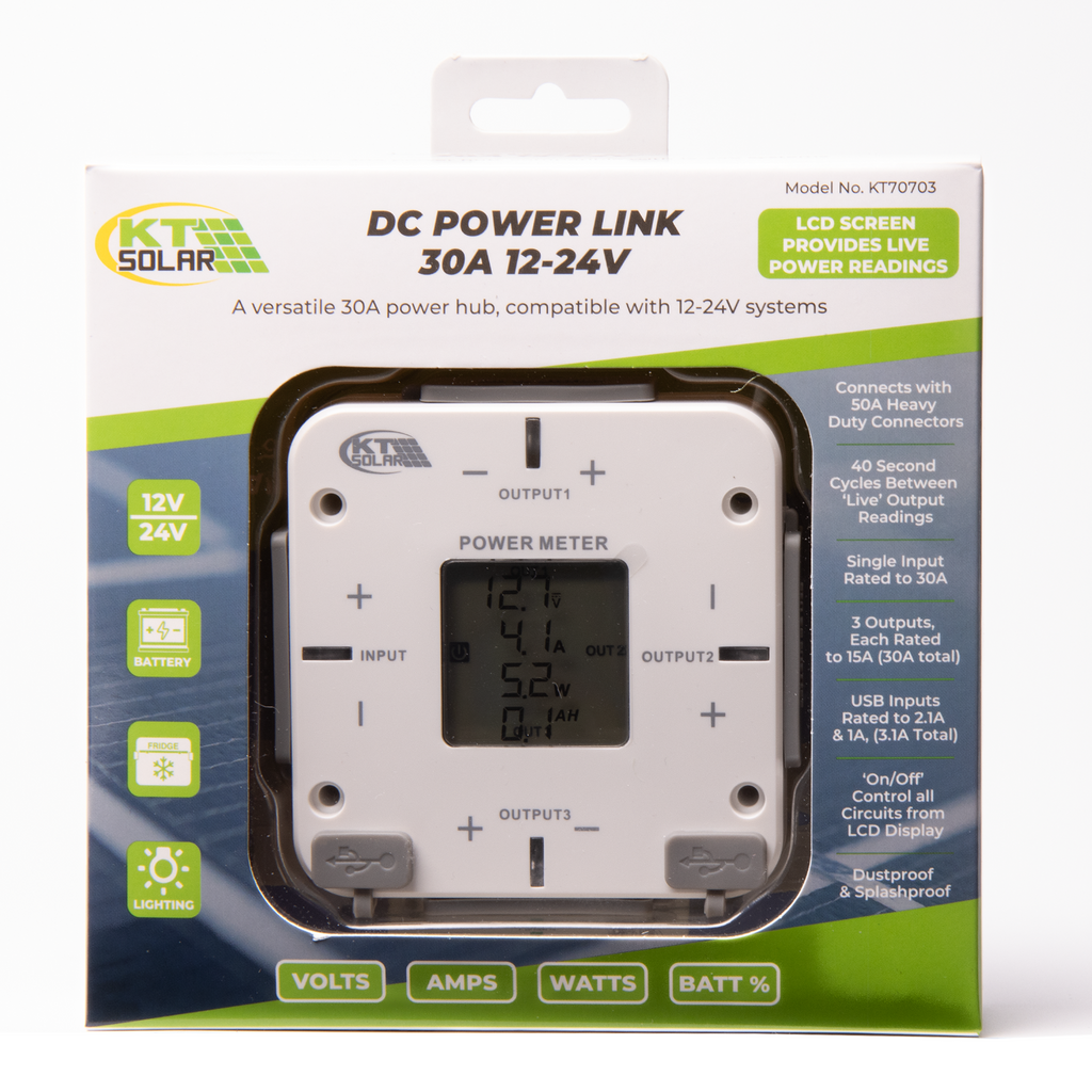 30Amp, 4 Way DC Powerlink with Display Screen