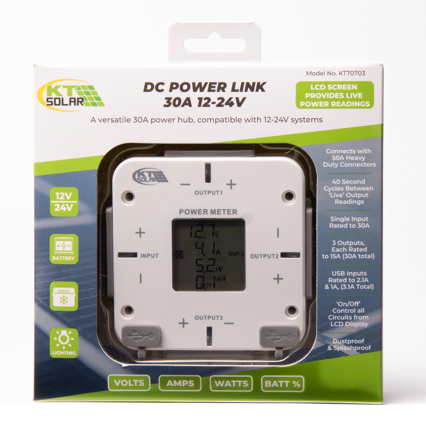 30Amp, 4 Way DC Powerlink with Display Screen