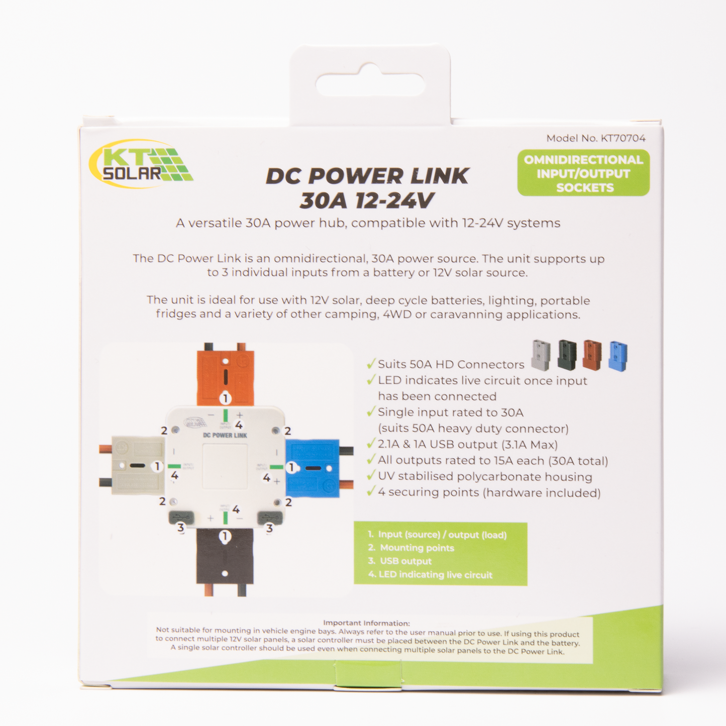 30Amp, 4 Way DC Power Link