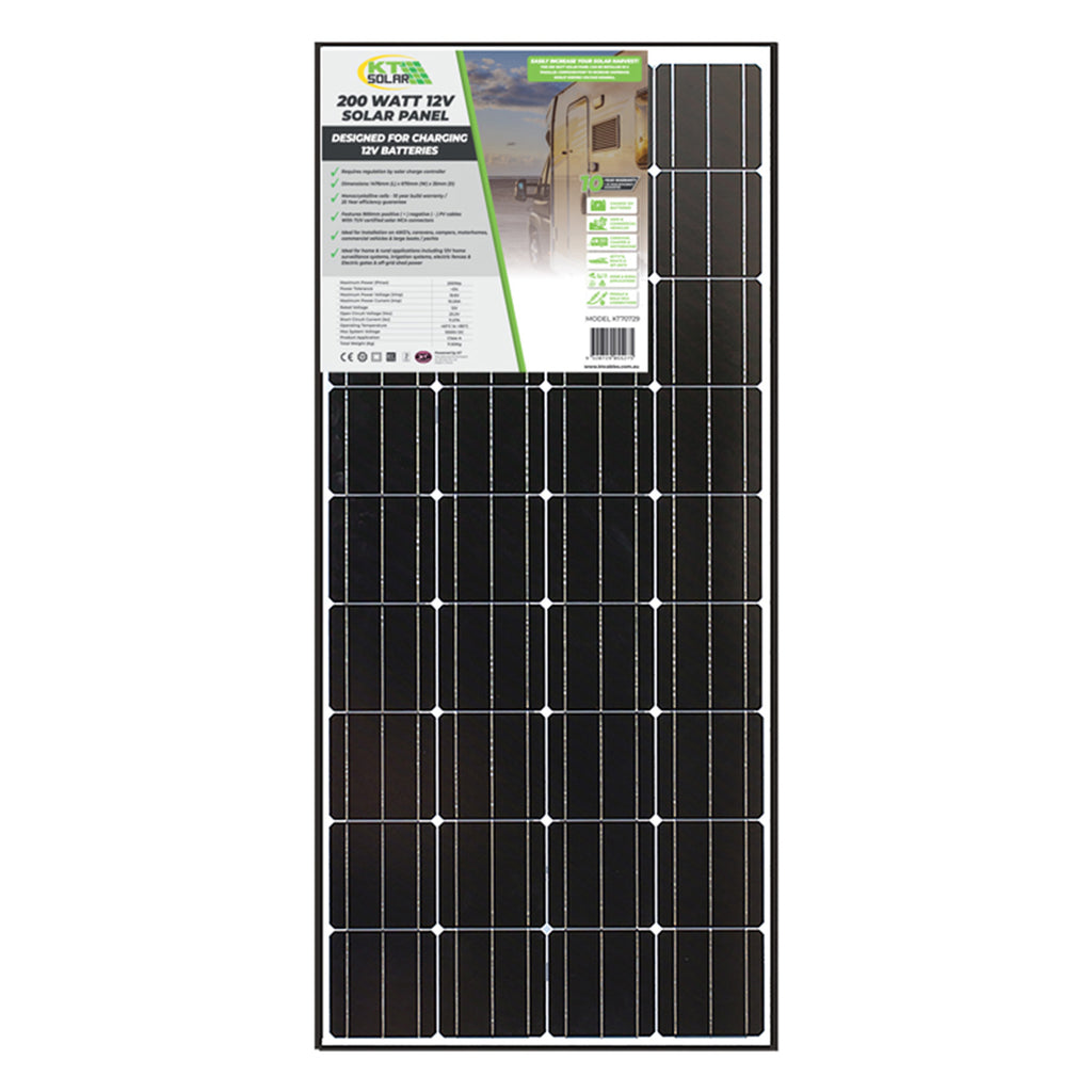 200 Watt, 12V Single Cell Monocrystalline Solar Panel