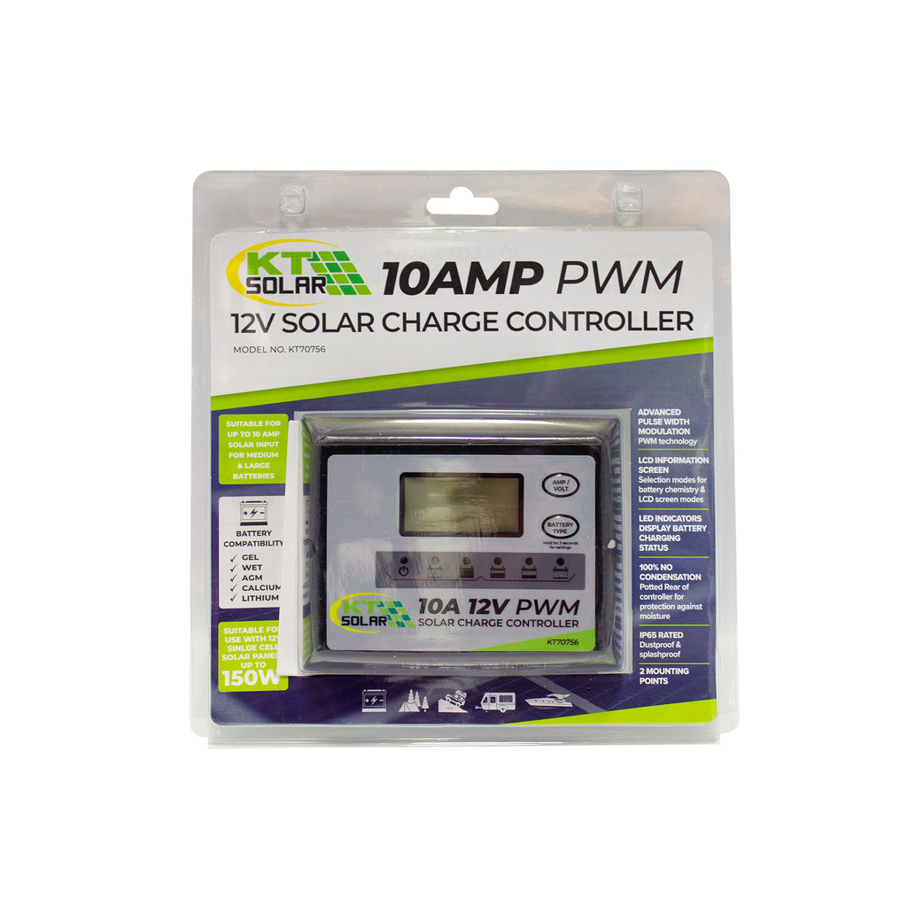 10Amp, 12V PWM Solar Charge Controller